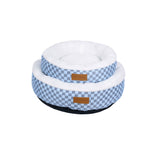 Gingham Round Pet Beds