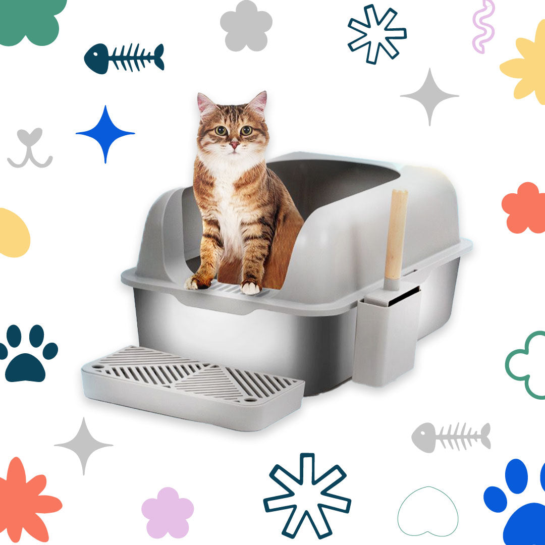 ECO STAINLESS STEEL LITTER TRAY FOR CATS