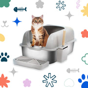 ECO STAINLESS STEEL LITTER TRAY FOR CATS