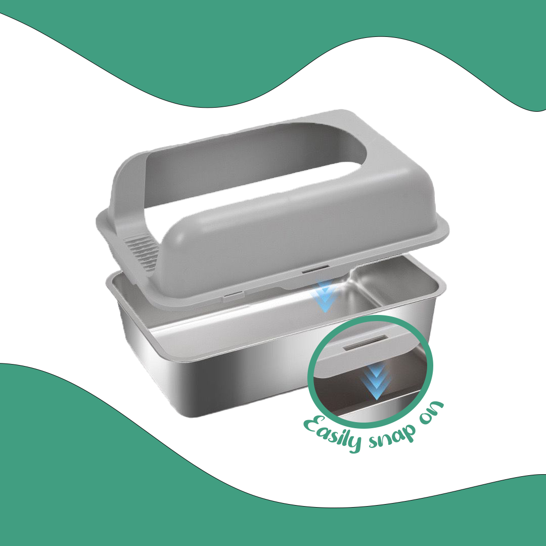 ECO STAINLESS STEEL LITTER TRAY FOR CATS