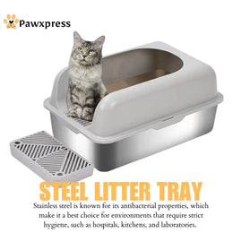 ECO STAINLESS STEEL LITTER TRAY FOR CATS